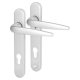 Silver uPVC Multipoint Door Handles - Short Plate - 92mm c/c - Sparta Range