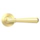 Satin Brass Door Handles on Round Rose - Newbury Range