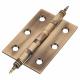 Finial Ball Bearing Butt Door Hinge - 75 x 50 x 2mm - Antique Brass - Pair