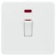 45A 1 Gang Screwless Double Pole Cooker Switch with Neon - Matt White