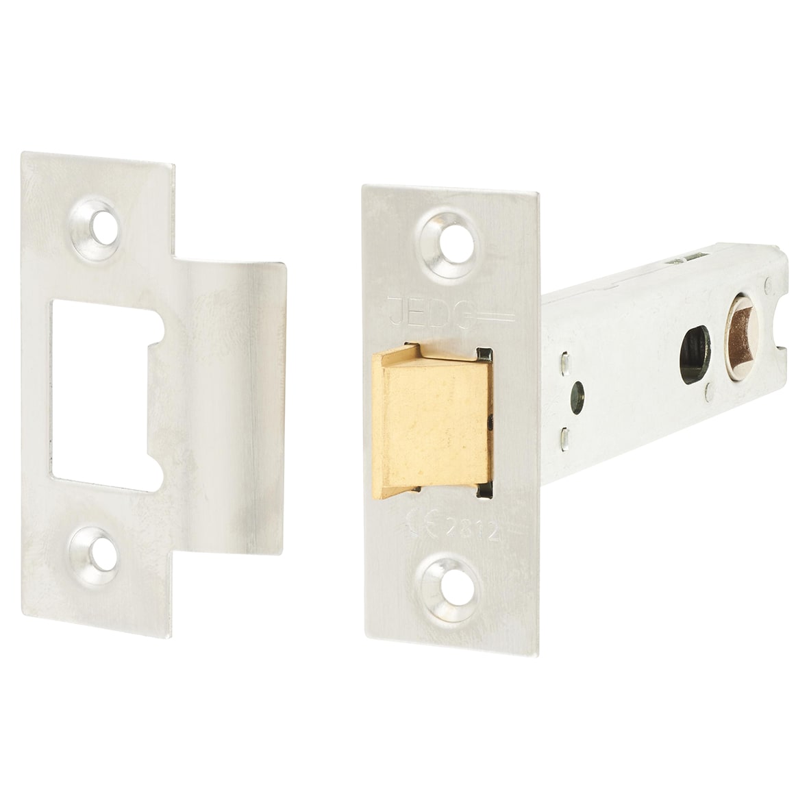 Heavy Duty Tubular Latch - 102mm Case - 82mm Backset - Square - Satin Stainless Steel