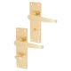 Satin Brass Budget Straight Bathroom Door Handles - Mia Range - 153 x 42mm
