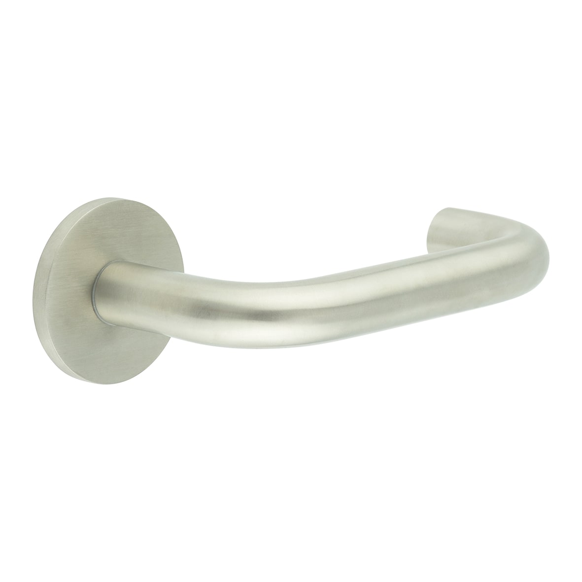 Satin Stainless Steel Unsprung 19mm Fire Rated Return to Door Handles on Round Rose - CR-106