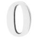 50mm Concealed Self Adhesive Door Numeral - 0 - Polished Aluminium