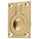 Rectangular Flush Ring Cabinet Pull Handle - 50 x 38mm - Polished Brass
