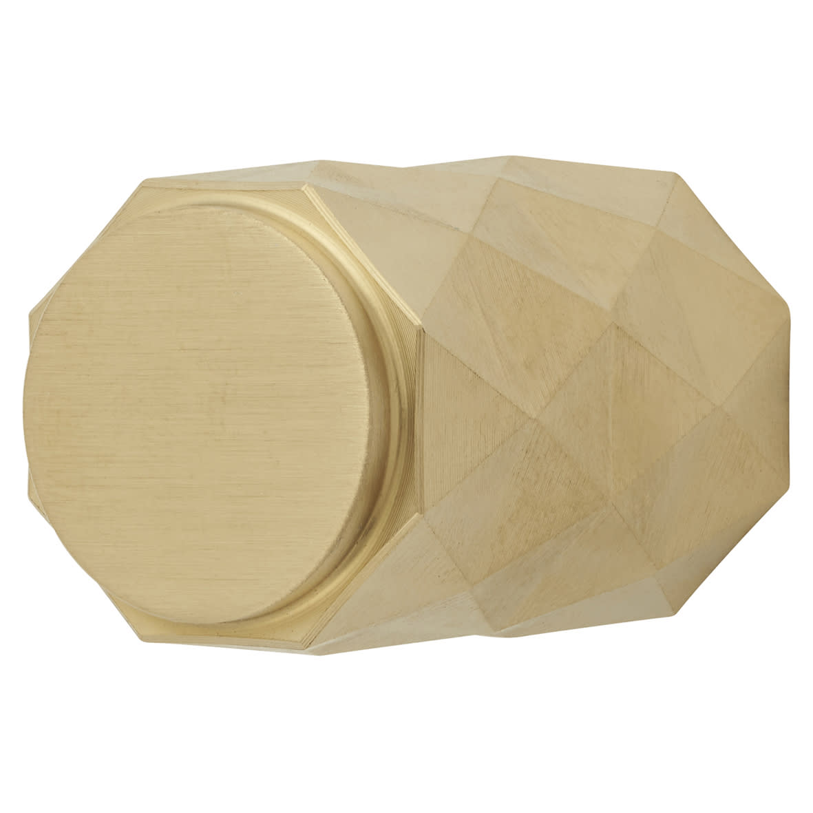 Diamond Cut Cylinder Cabinet Knob - 20mm Diameter - PVD Satin Brass
