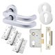 Satin Aluminium 19mm Return to Door Euro Lock Door Handles on Rose Pack