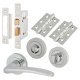 Polished Chrome Bathroom Lock Door Handles on Rose Pack - Eloise Range