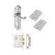 Satin Chrome Scroll 3 Lever Sashlock Door Handles Pack - Ashmead Range