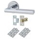Polished Chrome Latch Door Handles on Rose Pack - Sophia Range