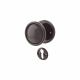 Black Plastic Mortice/Rim Door Knob with Escutcheon - 51mm Rose Diameter