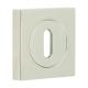 Square Escutcheon on Plain Rose - 52 x 52mm - Keyhole - Polished Nickel