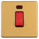 Concealed 45A 1 Gang Screwless Flat Plate DP Cooker Switch with Neon - Satin Brass/Black
