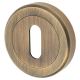 Brass Escutcheon - 50mm Diameter - Keyhole - Antique Brass