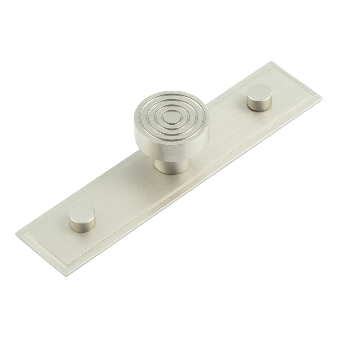 Murray Round Cabinet Knob on Stepped Backplate - 30mm Diameter - Satin Nickel