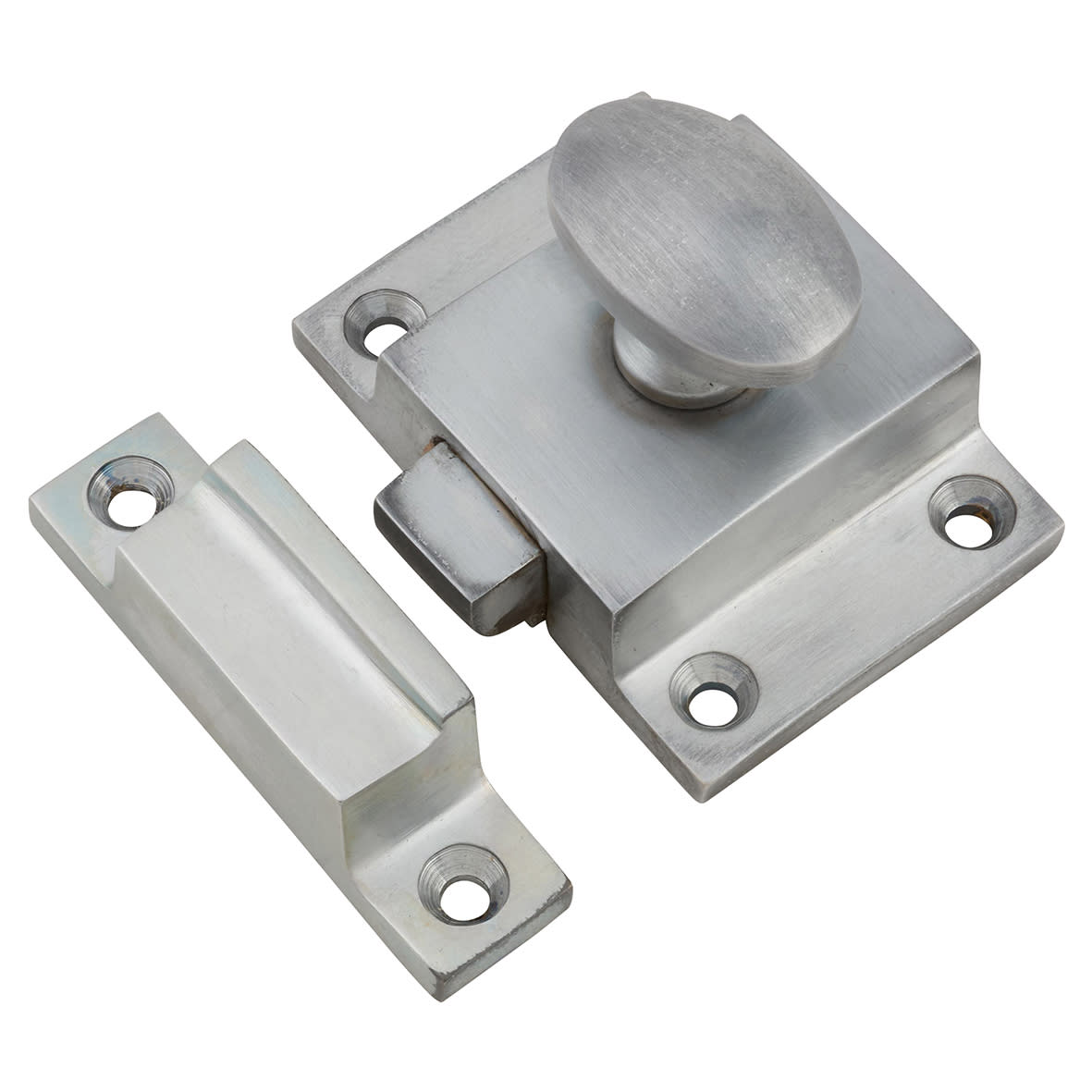 Box Style Cupboard Catch - 55 x 40 x 35mm - Satin Chrome
