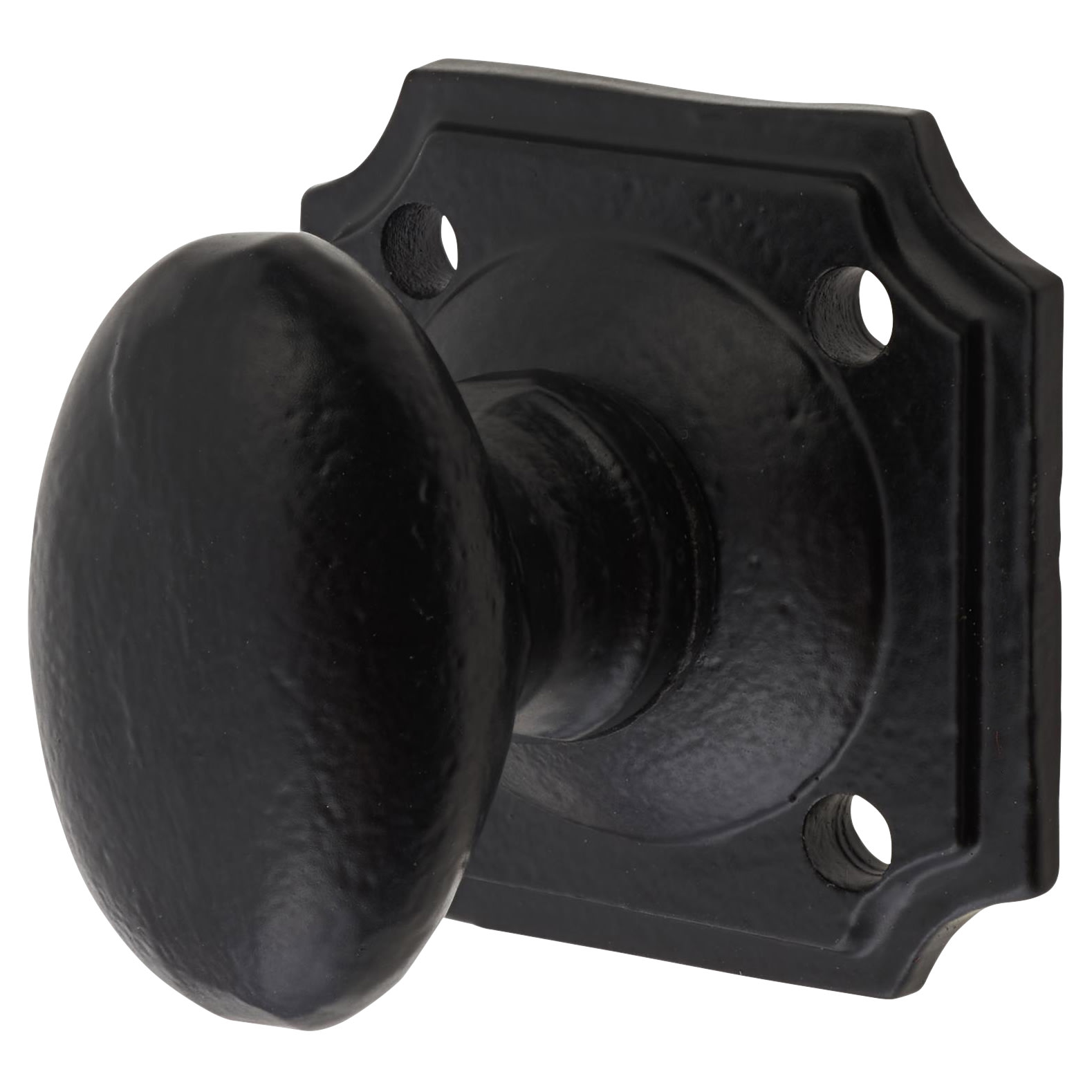 Bathroom Turn & Release - 52mm Diameter - Smooth Black