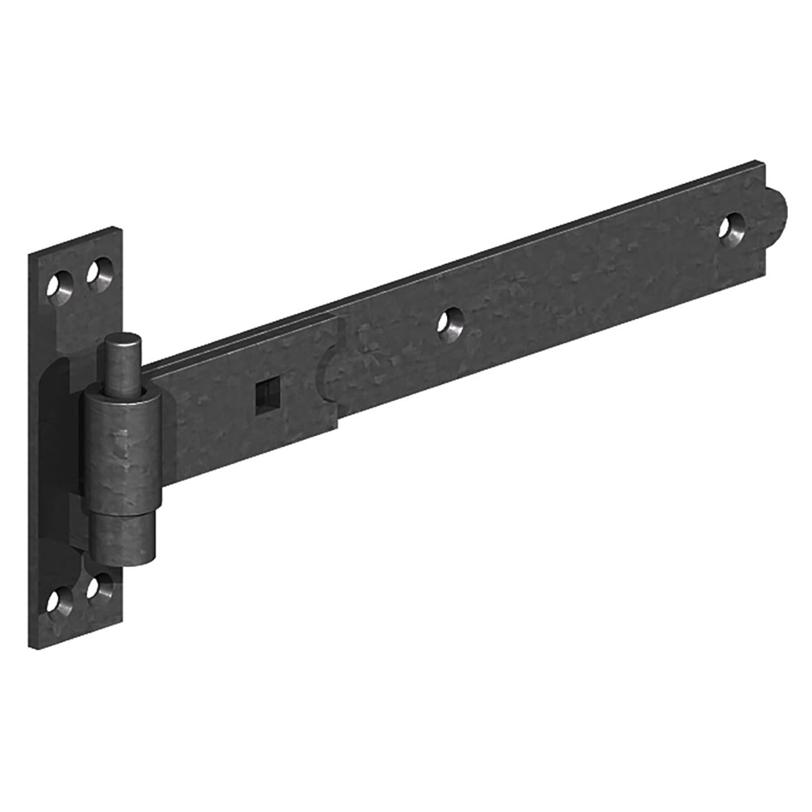 Medium Duty Hook & Band Gate Hinge - 600 x 30mm - Epoxy Black - Pair