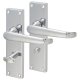 Polished Chrome Victorian Straight Bathroom Door Handles - 155 x 42mm