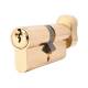 1 Star 6 Pin Kitemarked 70mm Euro Thumbturn Cylinder - 35mm Turn + 35mm - Polished Brass