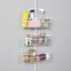 Wardrobe & Wall Mounted Storage Kit - 1 x Twin Slot Wall Upright & 3 x Wire Baskets - White