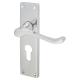 Polished Chrome Victorian Scroll Euro Lock Door Handles - 155 x 42mm