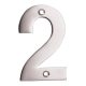 100mm Screw Fix Door Numeral - 2 - Satin Stainless Steel