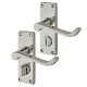 Polished Chrome Budget Scroll Privacy Door Handles - Short Plate - Mia Range - 114 x 42mm