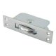 Square Large Ball Bearing Sash Window Pulley - 57mm Curved Metal Wheel - Satin Chrome