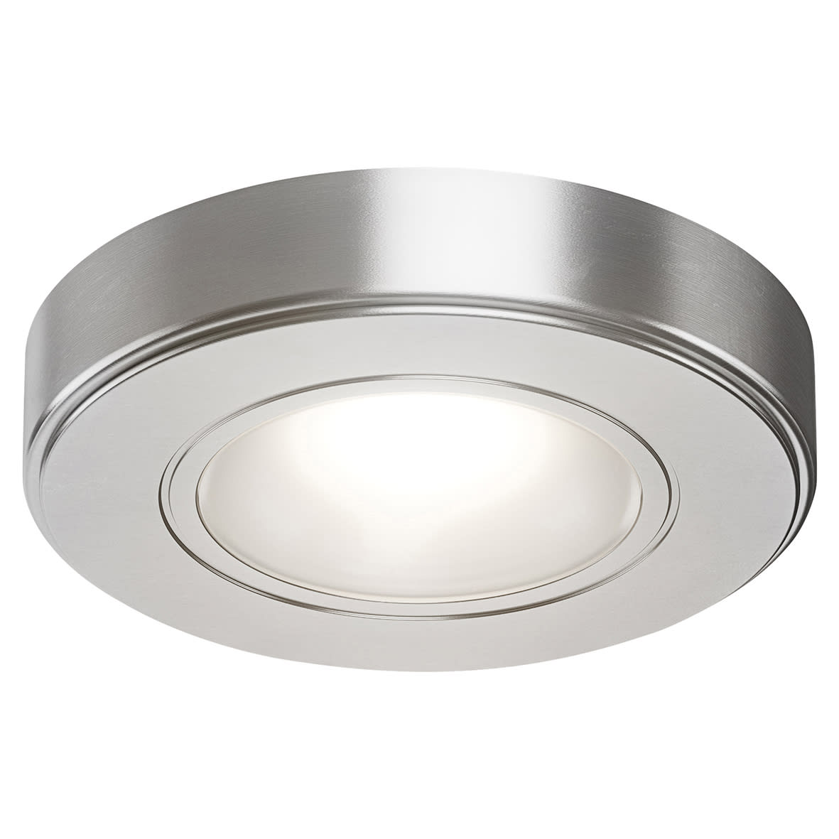 Zeta 2W LED Round Cabinet Downlight with Driver - 4000K - Stainless Steel - Pack of 3
