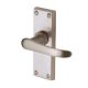 Marcus Satin Nickel Windsor Latch Door - Short Plate - 120 x 40mm