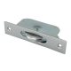 Square Ball Bearing Sash Window Pulley - 44mm Curved Metal Wheel - Satin Chrome