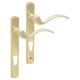 uPVC Scroll Multipoint Door Handle - 92mm c/c - LH - Pol Brass