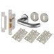 Satin Stainless Steel 19mm Return to Door 3 Lever Sashlock Door Handles on Rose Pack