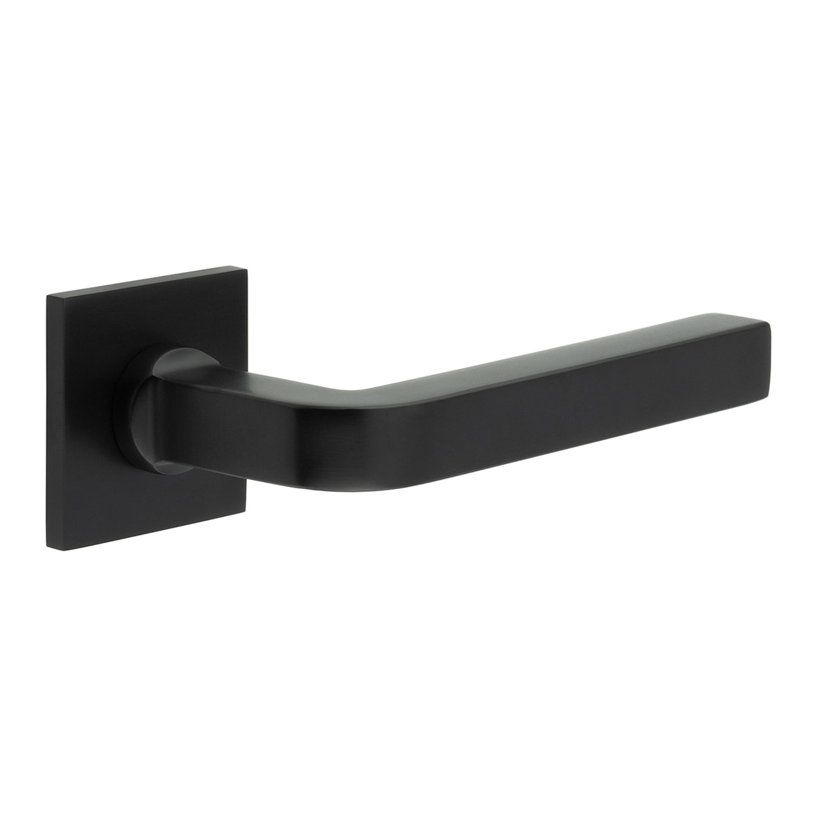 Black Unsprung Fire Rated Door Handles on Square Rose - CR-104 Range