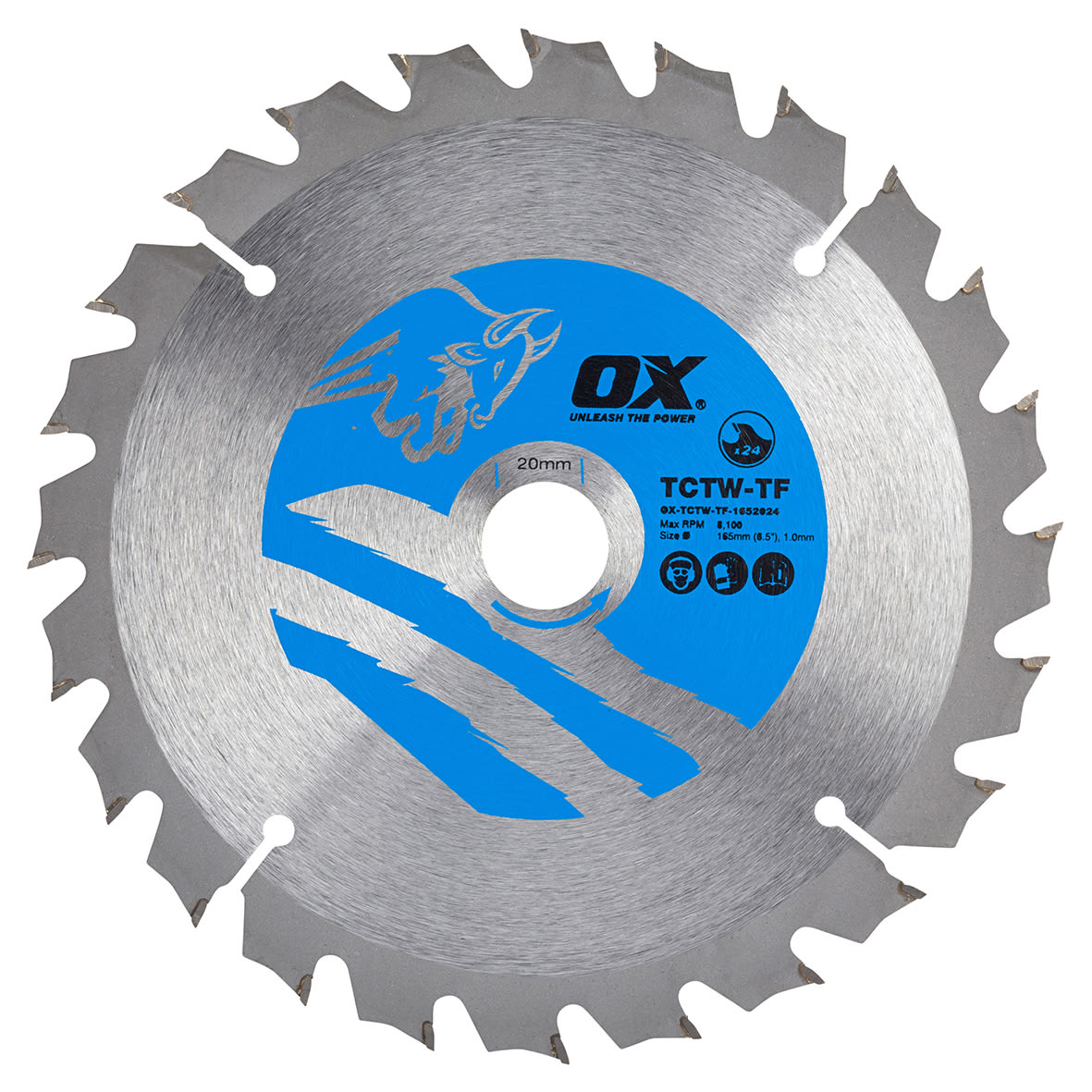 TCT Circular Saw Blade - 165 x 20mm - 24T - Wood - Thin Kerf