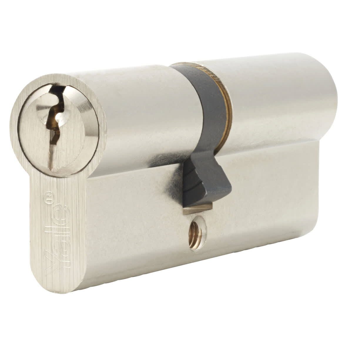 6 Pin 80mm Euro Double Cylinder - 35 + 45mm - Satin Nickel - Keyed to Differ