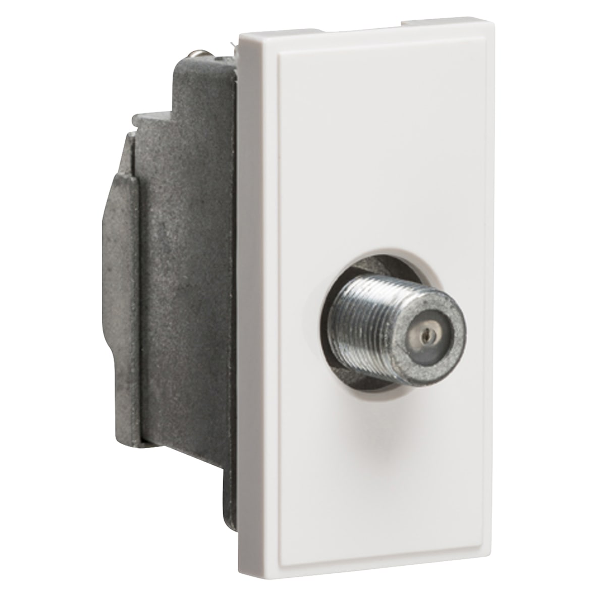 Female F type Satellite Euro Module - White