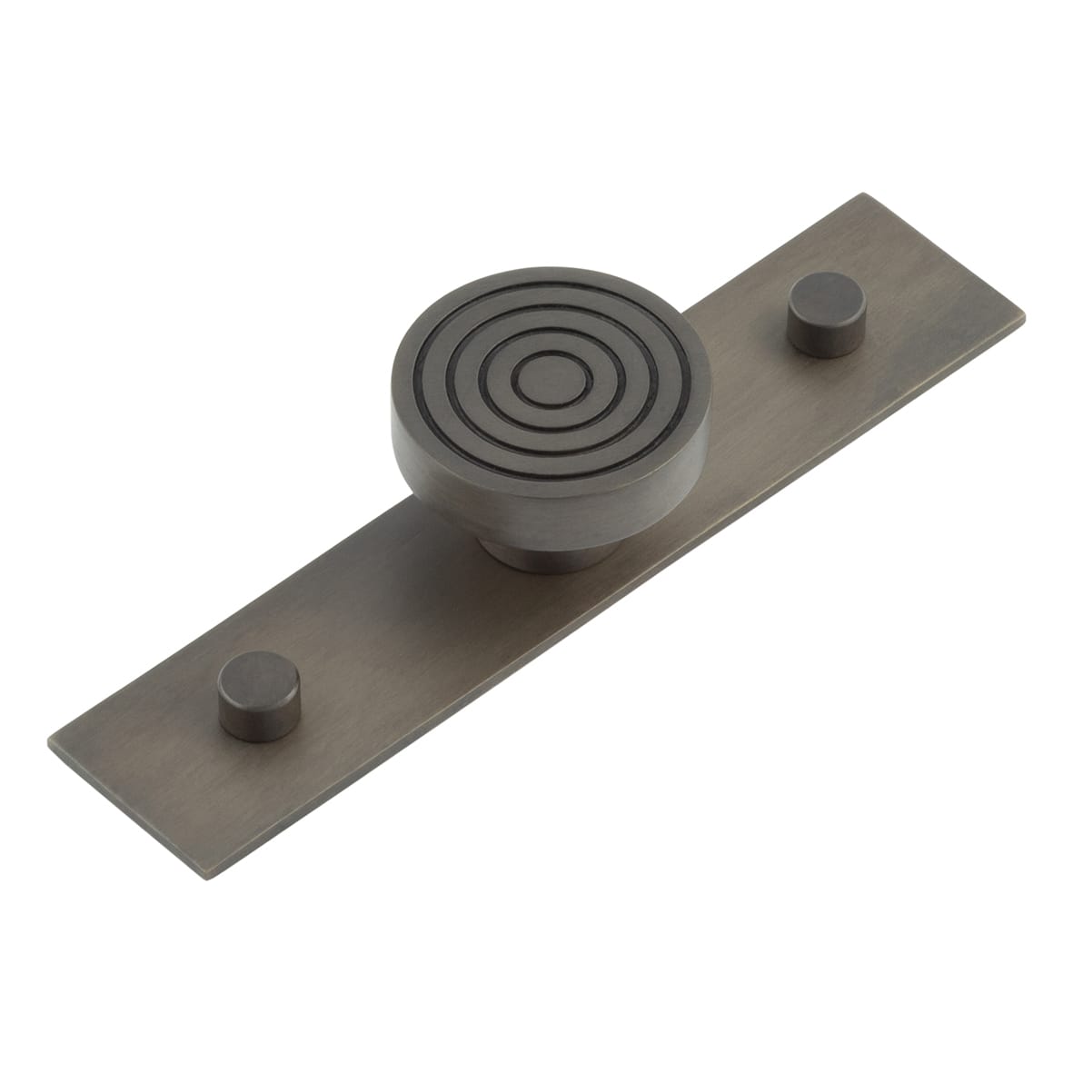 Murray Round Cabinet Knob on Plain Backplate - 40mm Diameter - Dark Bronze