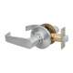 Satin Chrome Return to Door Hotel Passage Door Handles on Round Rose Set