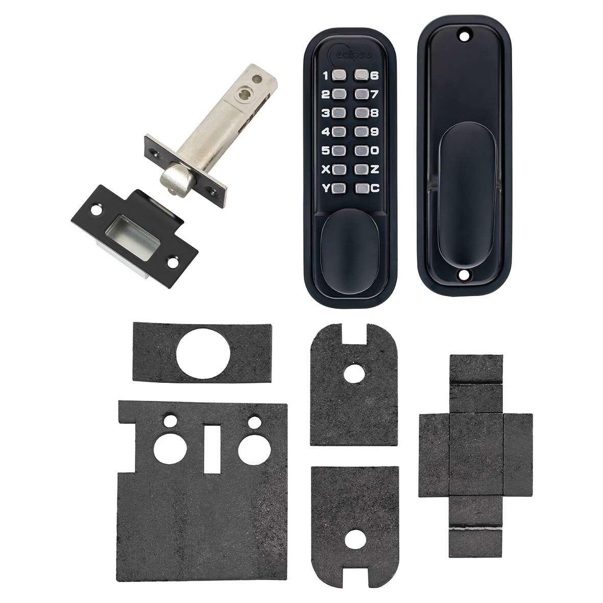 Easy Code Push Button Digital Code Lock with Intumescent - Holdback Option -Matt Black