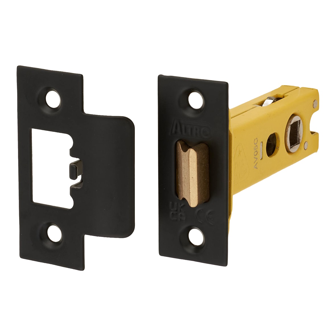 Heavy Duty Bolt Through Tubular Latch - 78mm Case - 57mm Backset - Square - Matt Black