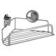 Stick 'N' Lock Corner Shower Basket - One Tier - 106 x 260 x 166mm - Polished Chrome