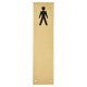 Finger Plate - Mens Toilet Door Sign - 300 x 75mm - Polished Brass
