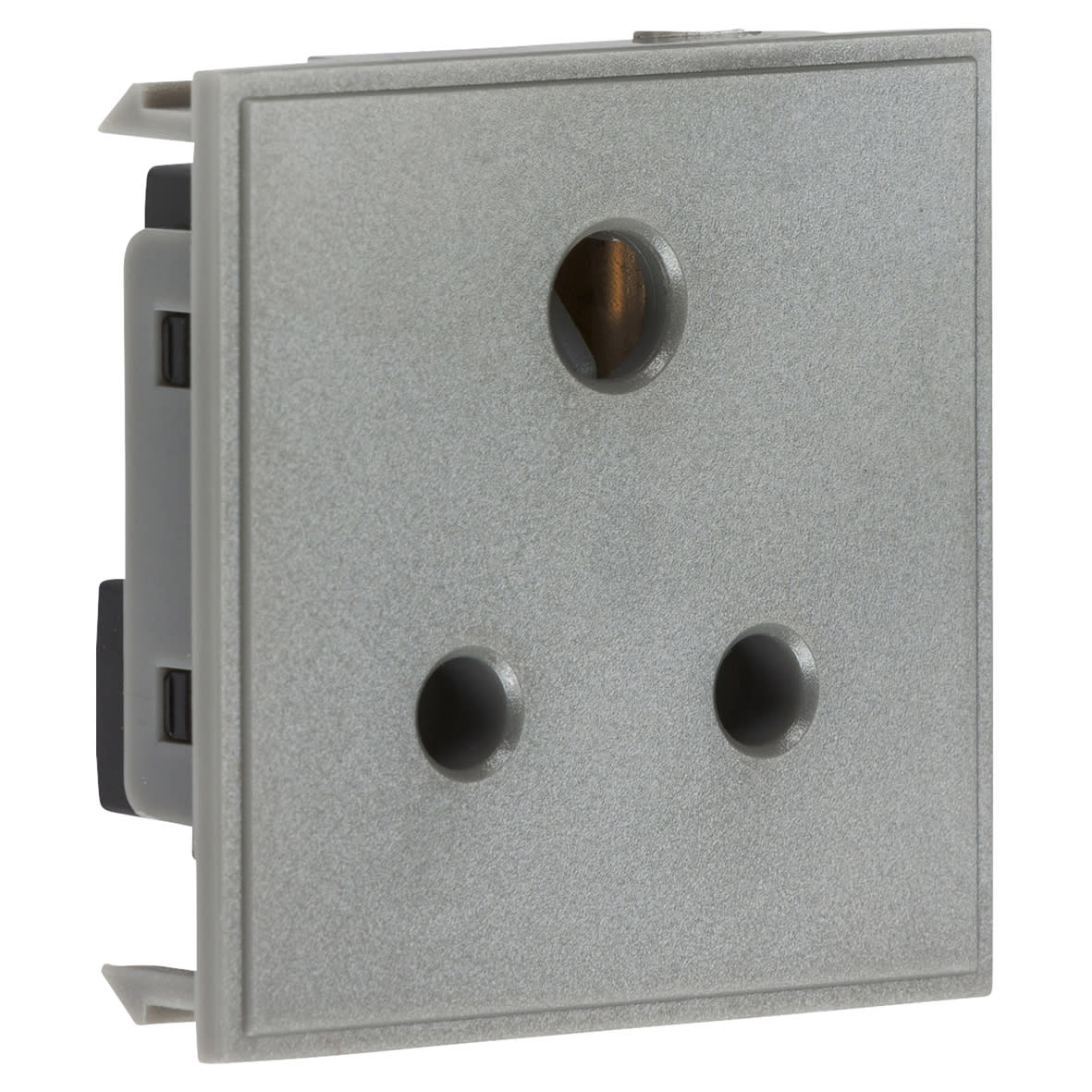 5A 1 Gang Unswitched Round Pin Socket - Grey