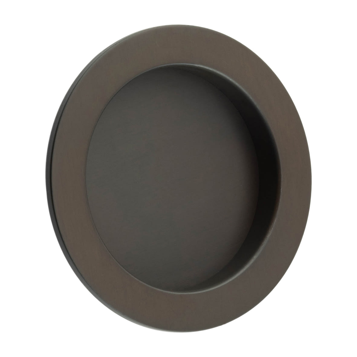 Round Flush Pull Handle - 75mm Diameter - Dark Bronze