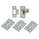 Tubular Latch Pack - 57mm Backset - 3 x Fire Rated Ball Bearing Hinges - Satin Chrome