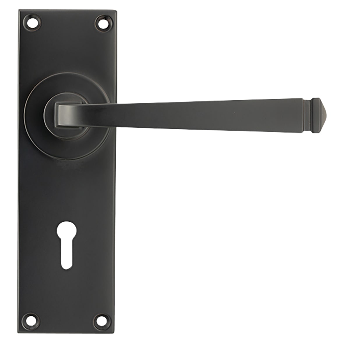 Aged Bronze Keyhole Door Handles - Avon Range - 152 x 48mm