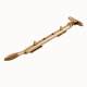 Cast Reeded Casement Window Stay - 10"/250mm Length - Polished Brass