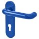 Cobalt Blue Nylon Steel Core Euro Lock Door Handles - 72mm c/c - Paris Range